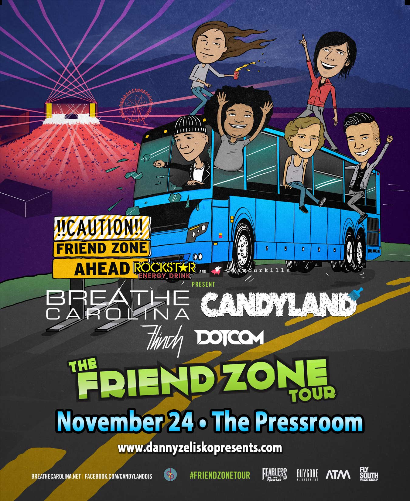 The Friend Zone Tour ft Breathe Carolina, Candyland, & more @ The Pressroom on 11/24/14