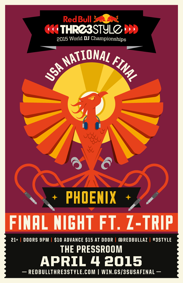 SATURDAY - Red Bull Thre3style USA National Final ft. Z-Trip, Four Color Zack, Trentino on 04/04/15