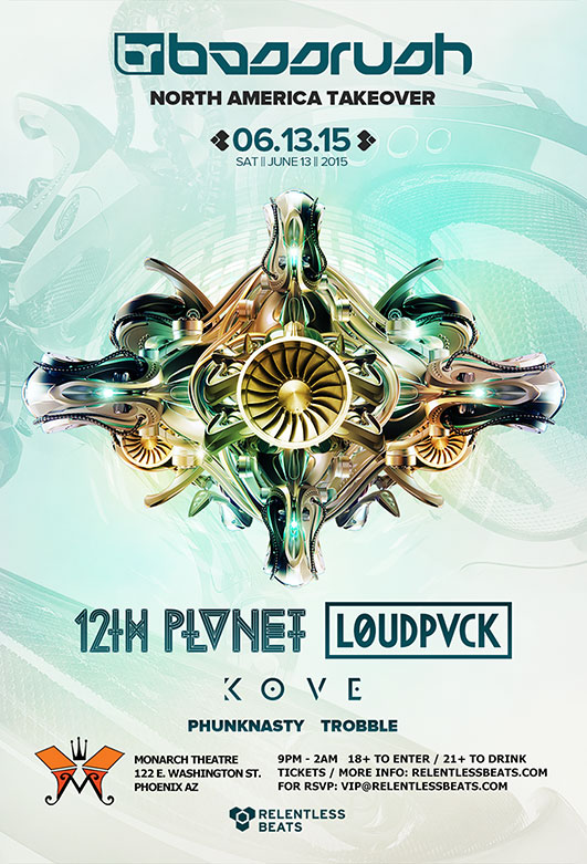12th Planet, LOUDPVCK, & Kove @ Bassrush Takeover on 06/13/15