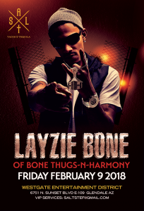 Layzie Bone of Bone Thugs-N-Harmony on 02/09/18