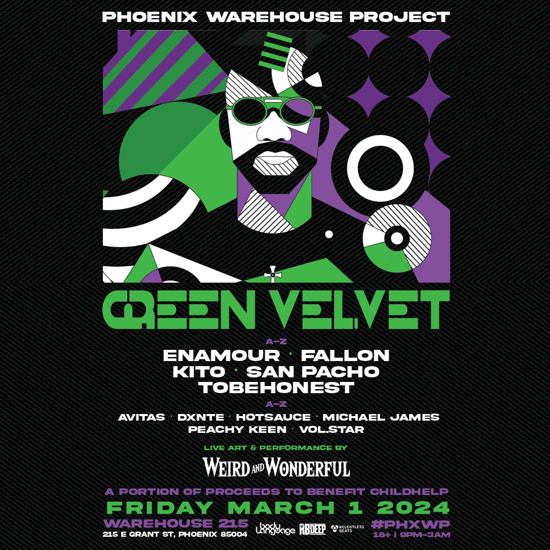 Green Velvet, Phoenix Warehouse Project Phoenix Info - 03/01/24