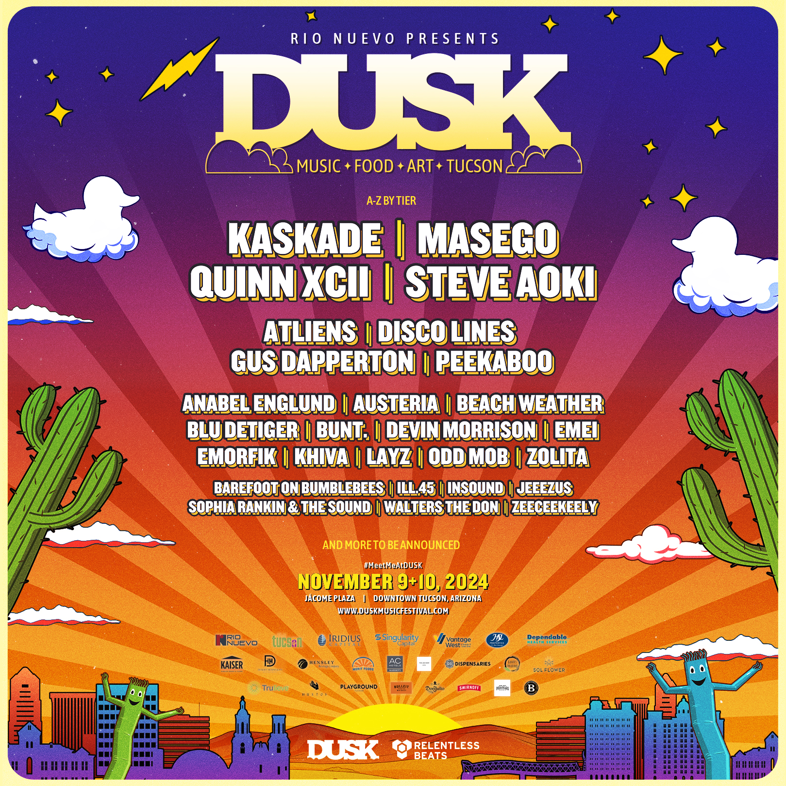 DUSK 2024 Tucson Info - 11/09/24 - Jacome Plaza | Relentless Beats