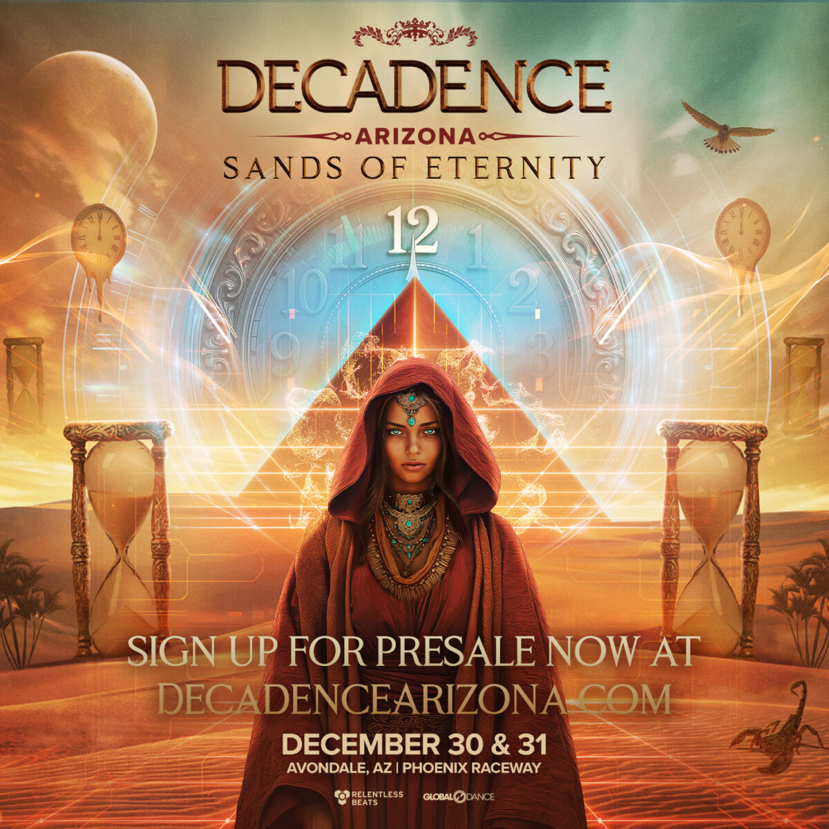 Flyer for Decadence Arizona: Sands of Eternity 2026